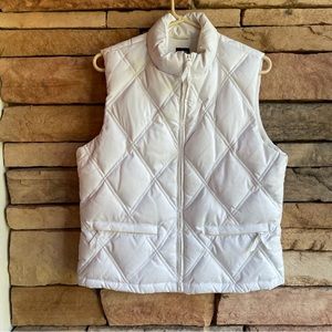 Gap white quilted full zip fleece lined vest Medium